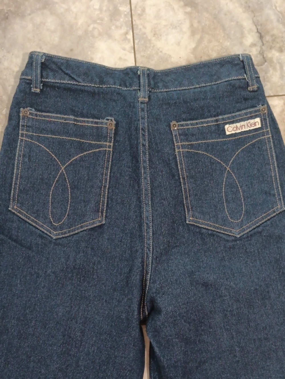 Vtg Calvin Klein Dark Blue Denim Jeans - Back Pocket Logo